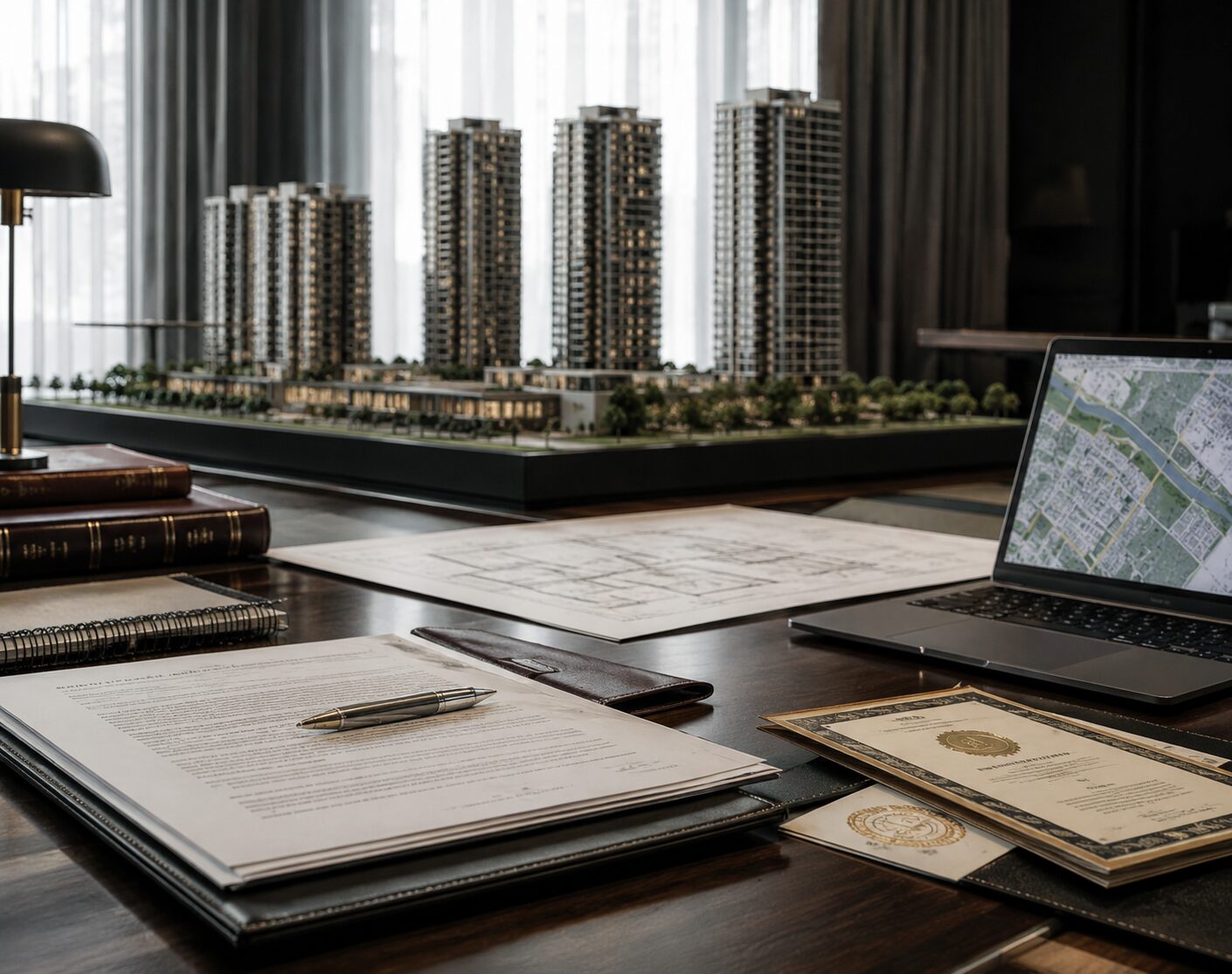 Due diligence imobiliária para incorporadoras com análise de contrato, matrícula, certidões e projeto de empreendimento.