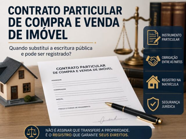 Contrato particular de compra e venda de imóvel e sua relação com escritura pública e registro na matrícula